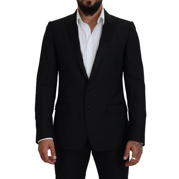 Dolce & Gabbana Black Slim Fit Formal Martini Men's Blazer